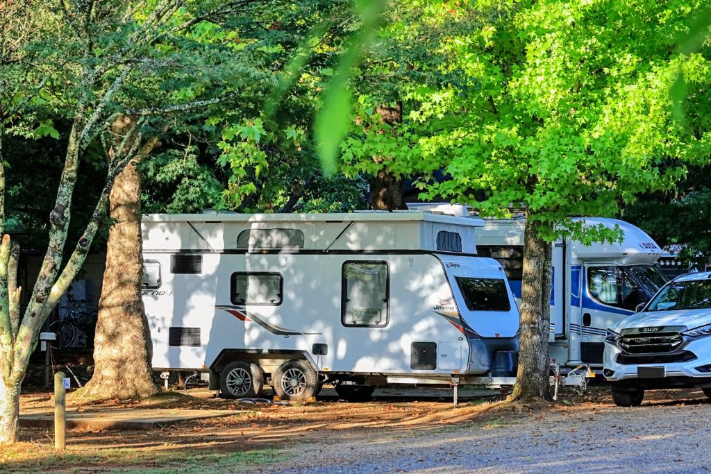 02-bright-valley-holiday-park-slab-powered-site Slab Powered Site, Bright Valley Holiday Park, Bright, Porepunkah, Big 4, Victoria, Alpine Region, Caravanning and Camping