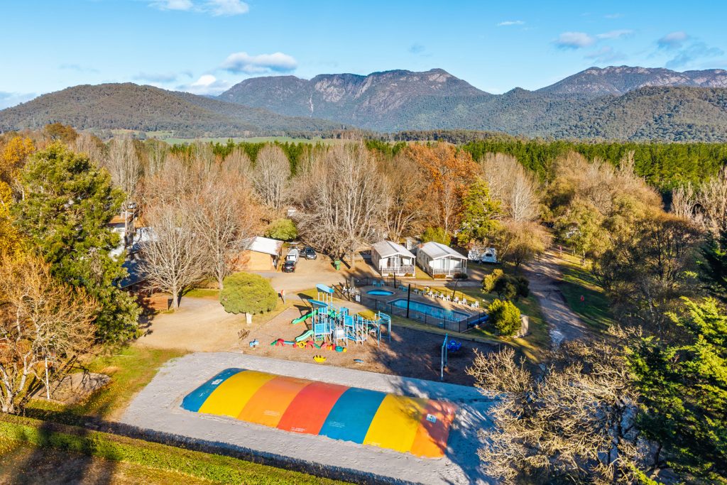 03-bright-valley-holiday-park-jumping pillow Bright Valley Holiday Park, Porepunkah, BIG 4, Jumping Pillow, Bouncing Cushion, Inflatable